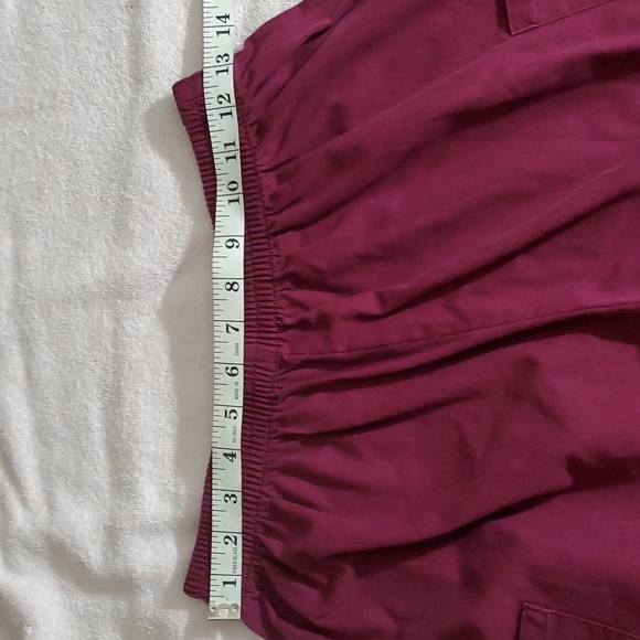 LYDIA'S SELECT Women's Maroon 3-Pocket Scrub Pants-Elastic Waist-EUC-Sz S - Picture 8 of 9